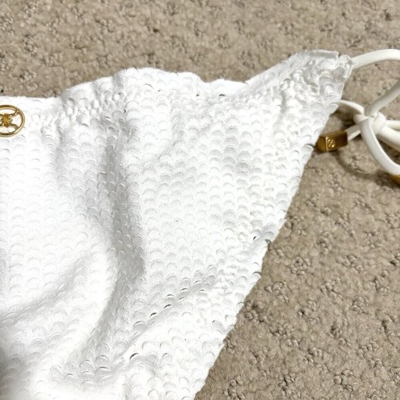 NEW Vix Ripple Scales Side Tie Cheeky Bikini Bottoms in Off White Women’s Small - Picture 10 of 10